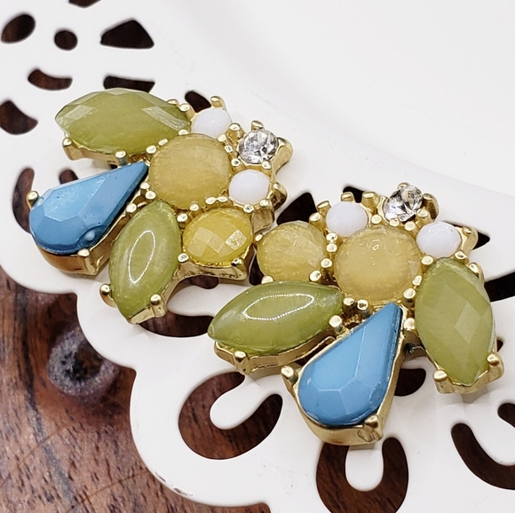 Mixed Stone with Rhinestone Post Earrings - Picture 5 of 6